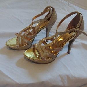 Gold Glitter Heels